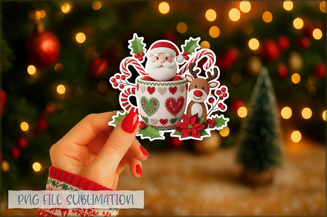 Funny Preppy Christmas Sticker PNG Sublimation Shetara Begum 
