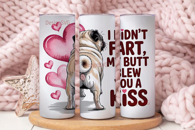 Funny Pug 20oz Tumbler Wrap Sublimation DesignSVG 