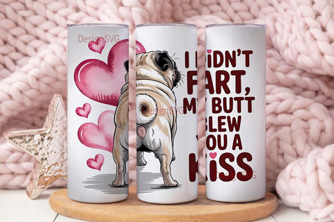 Funny Pug 20oz Tumbler Wrap Sublimation DesignSVG 