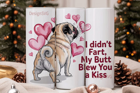 Funny Pug 20oz Tumbler Wrap Sublimation DesignSVG 