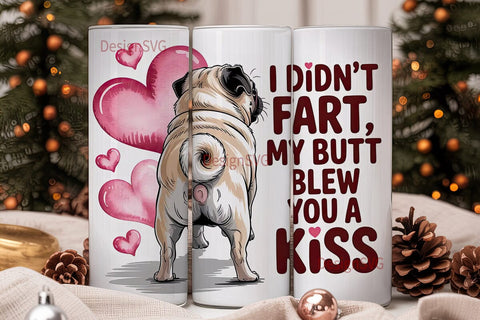 Funny Pug 20oz Tumbler Wrap Sublimation DesignSVG 