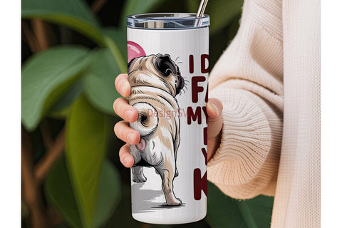 Funny Pug 20oz Tumbler Wrap Sublimation DesignSVG 