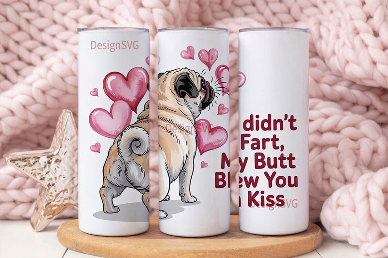 Funny Pug 20oz Tumbler Wrap Sublimation DesignSVG 