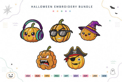 Funny Pumpkin Faces Halloween Embroidery Bundle Embroidery/Applique DESIGNS sg embroidery 