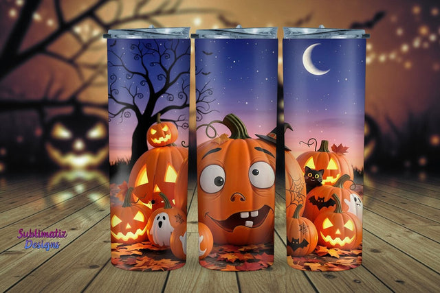 Funny Pumpkin Tumbler Wrap | Halloween Tumbler Wrap for Sublimation Sublimation Sublimatiz Designs 