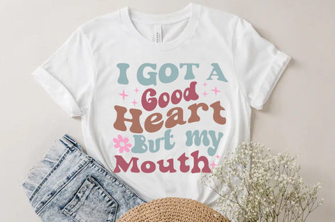 Funny Quote SVG Design, I got a good heart but my mouth SVG FiveStarCrafting 