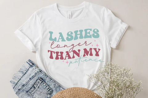 Funny Quote SVG Design, Lashes longer than my patience SVG FiveStarCrafting 