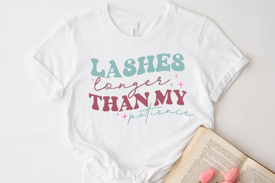 Funny Quote SVG Design, Lashes longer than my patience SVG FiveStarCrafting 