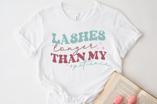 Funny Quote SVG Design, Lashes longer than my patience SVG FiveStarCrafting 