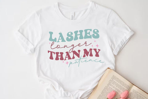 Funny Quote SVG Design, Lashes longer than my patience SVG FiveStarCrafting 