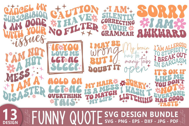 Funny Quotes Bundle SVG, Sarcastic Design SVG FiveStarCrafting 