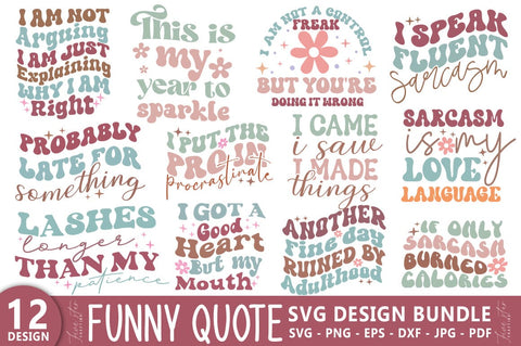 Funny Quotes Bundle SVG, Sarcastic saying Design SVG FiveStarCrafting 