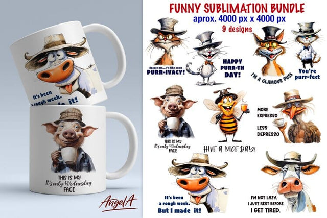 Funny quotes / humor animal sublimation designs / comical Sublimation Angelina Semenova 
