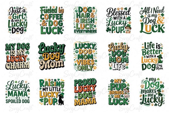 Funny Quotes Lucky Dog Mom PNG Bundle SVG Svgcraft 