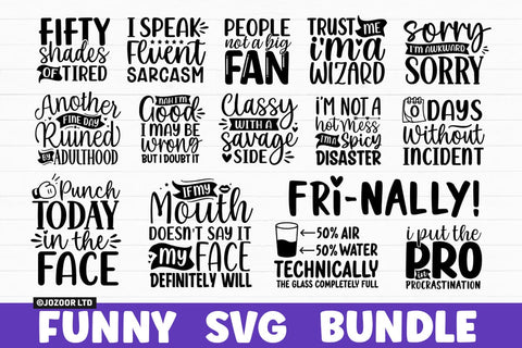 Funny Quotes Sarcasm SVG Bundle SVG Jozoor 
