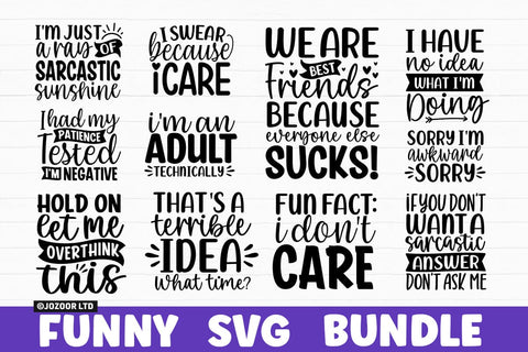 Funny Quotes Sarcasm SVG Bundle SVG Jozoor 