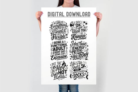 Funny Quotes SVG Bundle | 20 Sarcastic & Sassy SVG Designs SVG TonisArtStudio 