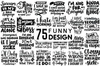Funny Quotes Svg Bundle SVG Angelina750 