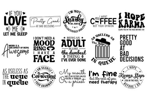 Funny Quotes SVG Bundle SVG CraftLabSVG 
