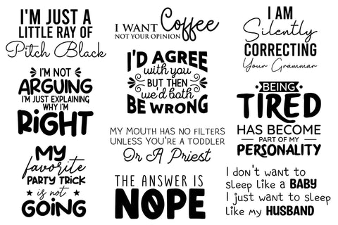 Funny Quotes SVG Bundle SVG CraftLabSVG 