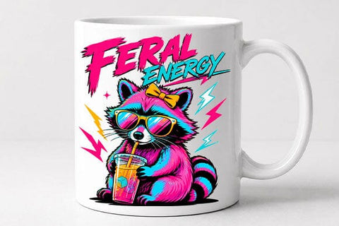 Funny Raccoon PNG Feral Energy Sublimation PNG Digital Download SVG BillahCrafts 