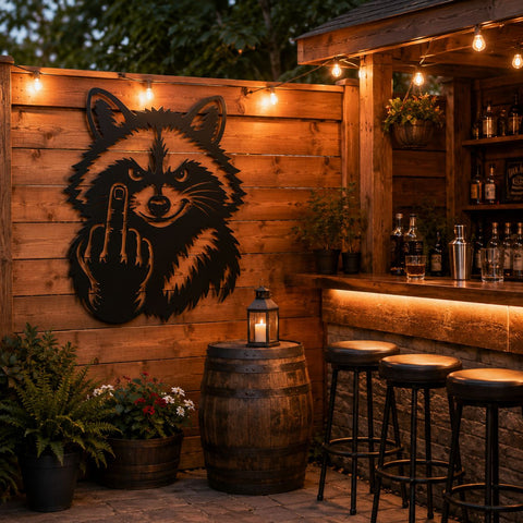 Funny Raccoon With Middle Finger Laser SVG | Rude Raccoon Metal Wall Art DXF | CNC Plasma Cut File | Laser Cut Svg | Instant Download SVG HappyDesignStudio 