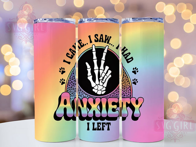 Funny Rainbow Anxiety Humor Tumbler, Rainbow Quote Cup, Funny Mental Health Wrap, Relatable Sublimation Design, Colorful Sarcastic Drinkware, Humorous Gift For Friends, Quirky Rainbow Tumbler Sublimation SvggirlplusArt 