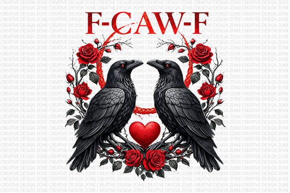 Funny Raven Valentine Gothic PNG SVG BillahCrafts 