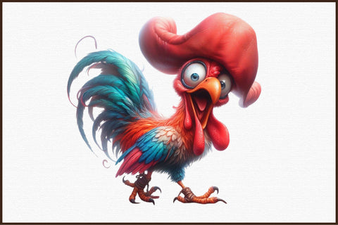 Funny Rooster Sublimation Clipart Bundle Sublimation designartist 