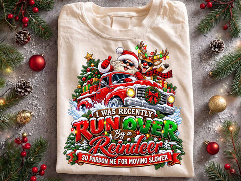 Funny Run Over By Reindeer PNG SVG artprintfile 