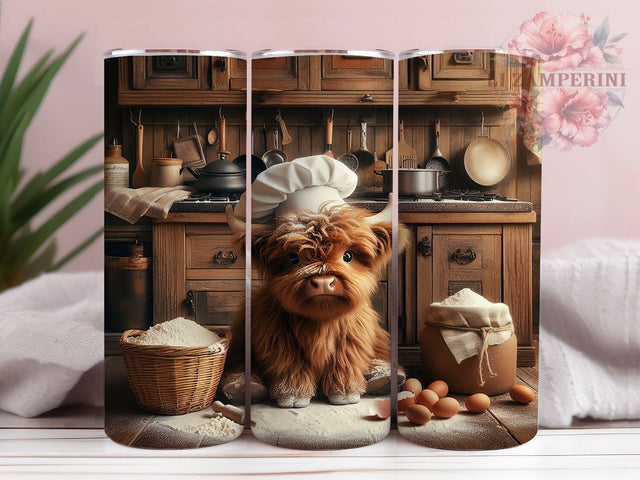 Funny Rustic Highland Cow Tumbler, Rustic Kitchen Wrap, Cutting Board Sublimation, 20oz Cow Tumbler, Farmhouse Cow Art, Humorous Kitchen Mug, Whimsical Cow Cup Sublimation Li Zamperini 