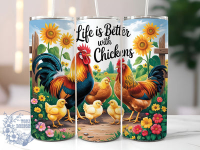 Funny Rustic Rooster Chicken Tumbler, Funny Farm Tumbler, Rustic Chicken Wrap, Whimsical Rooster Wrap, Farmhouse Humor Wrap, Sublimation Design, Trendy Gift Idea Sublimation ToriDesigns 
