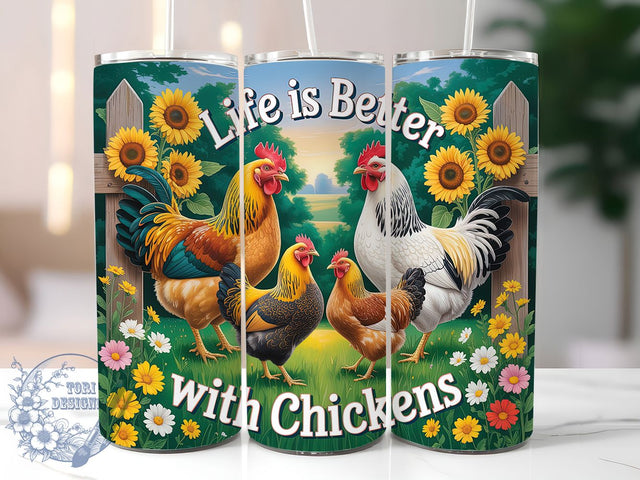 Funny Rustic Rooster Chicken Tumbler, Funny Farm Tumbler, Rustic Chicken Wrap, Whimsical Rooster Wrap, Farmhouse Humor Wrap, Sublimation Design, Trendy Gift Idea Sublimation ToriDesigns 