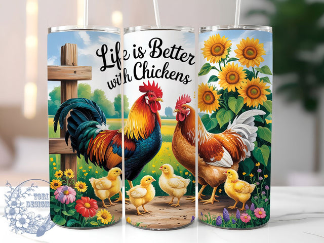 Funny Rustic Rooster Chicken Tumbler, Funny Farm Tumbler, Rustic Chicken Wrap, Whimsical Rooster Wrap, Farmhouse Humor Wrap, Sublimation Design, Trendy Gift Idea Sublimation ToriDesigns 