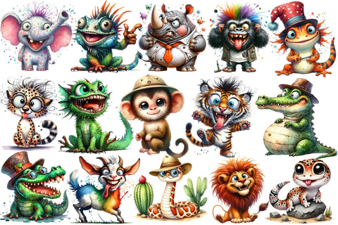 Funny Safari Animals - Funny Animals Png Sublimation designartist 