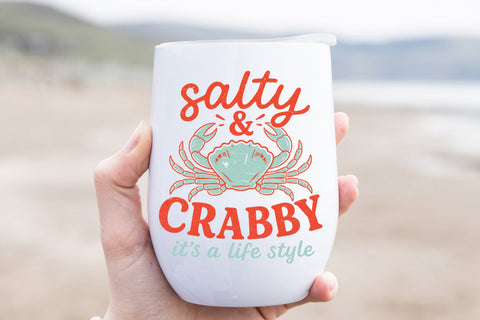 Funny Salty & Crabby Beachy PNG Sublimation Pickled Thistle Creative 