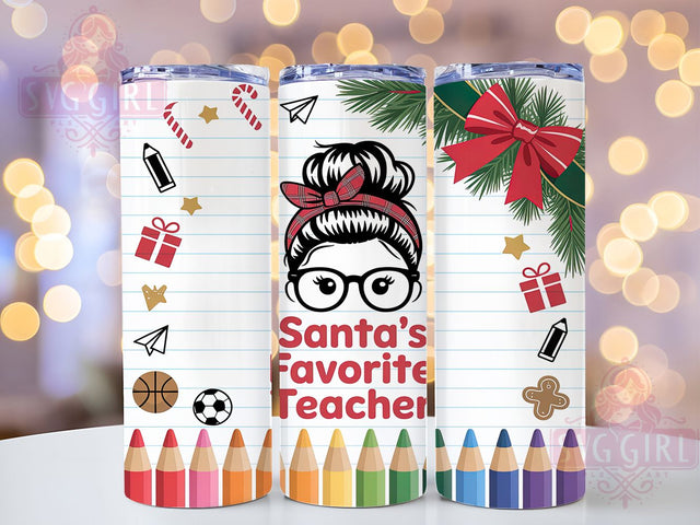 Funny Santa Christmas Teacher Tumbler, Funny Santa Teacher Sublimation Design, Christmas Teacher Art, 20oz Xmas Tumbler, Whimsical Teacher Mug, Stylish Santa Cup, Festive Teacher Wrap Sublimation SvggirlplusArt 
