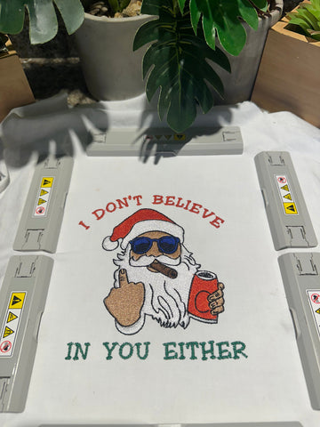 Funny Santa Embroidery Design 4 Sizes-File formats in pes,dst,jef,xxx,exp,vip,vp3, holiday, trending, Popular, season, merry, funny, joke Embroidery/Applique DESIGNS AestheticdesignsE 