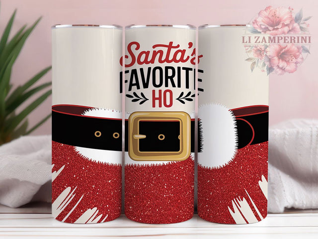 Funny Santa Favorite Ho Christmas Tumbler, Christmas Glitter Wrap, Funny Holiday Sublimation, Festive Santa Cup, 20Oz Skinny Tumbler Wrap, Humorous Christmas Mug, Playful Holiday Design Sublimation Li Zamperini 