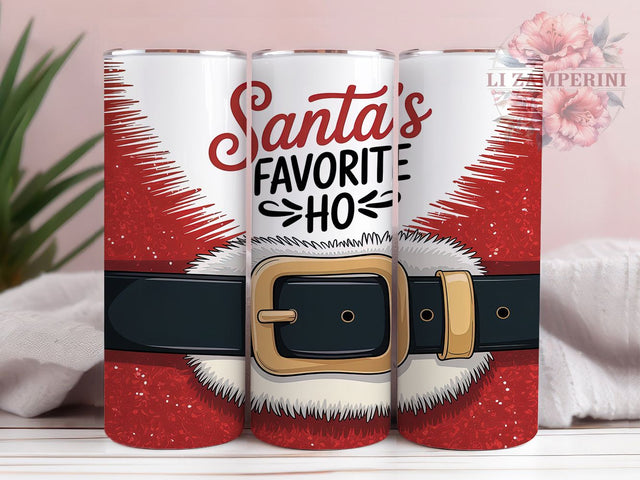 Funny Santa Favorite Ho Christmas Tumbler, Christmas Glitter Wrap, Funny Holiday Sublimation, Festive Santa Cup, 20Oz Skinny Tumbler Wrap, Humorous Christmas Mug, Playful Holiday Design Sublimation Li Zamperini 
