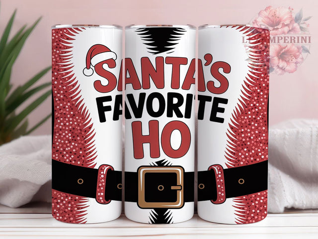 Funny Santa Favorite Ho Christmas Tumbler, Christmas Glitter Wrap, Funny Holiday Sublimation, Festive Santa Cup, 20Oz Skinny Tumbler Wrap, Humorous Christmas Mug, Playful Holiday Design Sublimation Li Zamperini 