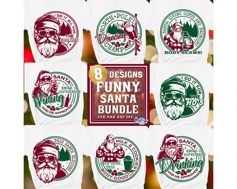 Funny Santa Svg Bundle | Funny Christmas Svg SVG Crafty Mama Studios 