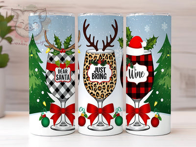 Funny Santa Wine 20oz Tumbler, Funny Wine Tumbler, Dear Santa Design, 20oz Tumbler Wrap, Holiday Drinkware, Trendy Gift, Wine Lover Gift, Christmas Decor Sublimation Lara' s Designs 