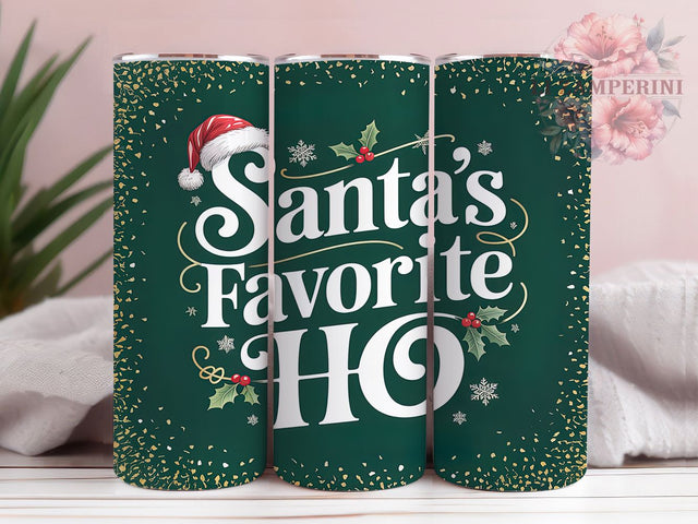 Funny Santa’s Favorite Ho Tumbler, Funny Christmas Wrap, Humorous Holiday Sublimation, Festive Santa Cup, 20Oz Skinny Tumbler Wrap, Naughty Santa Mug, Playful Christmas Design Sublimation Li Zamperini 