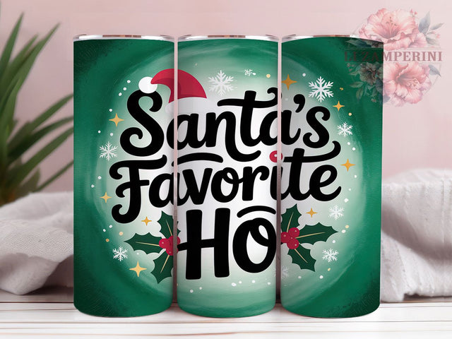 Funny Santa’s Favorite Ho Tumbler, Funny Christmas Wrap, Humorous Holiday Sublimation, Festive Santa Cup, 20Oz Skinny Tumbler Wrap, Naughty Santa Mug, Playful Christmas Design Sublimation Li Zamperini 