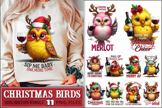 Funny Sarcastic Christmas Birds Sublimation Bundle Sublimation Shetara Begum 