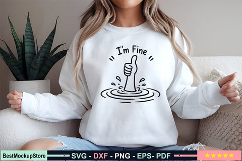 Funny Sarcastic I'm Fine PNG SVG Craftlabsvg24 