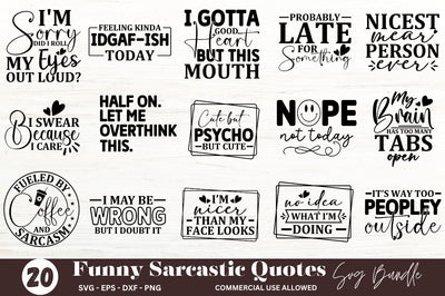 Funny Sarcastic Quotes Bundle SVG Designangry 
