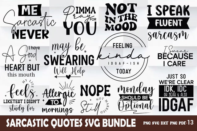 Funny Sarcastic Quotes Design, Funny Bundle, Funny Mega Bundle, Funny Quotes SVG Shirt SVG FiveStarCrafting 