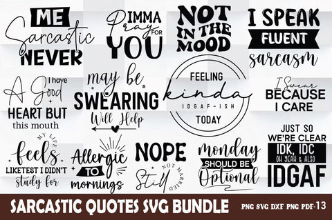 Funny Sarcastic Quotes Design, Funny Bundle, Funny Mega Bundle, Funny Quotes SVG Shirt SVG FiveStarCrafting 